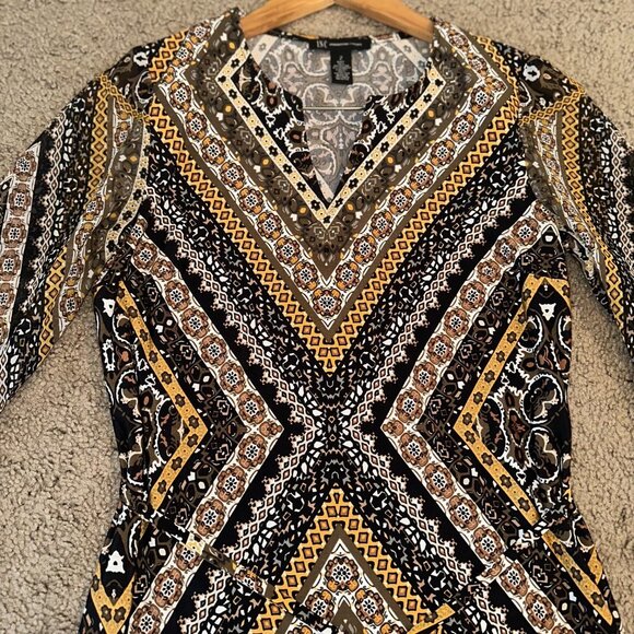 INC International Concepts Printed Bell Sleeve Dress - Picture 5 of 16